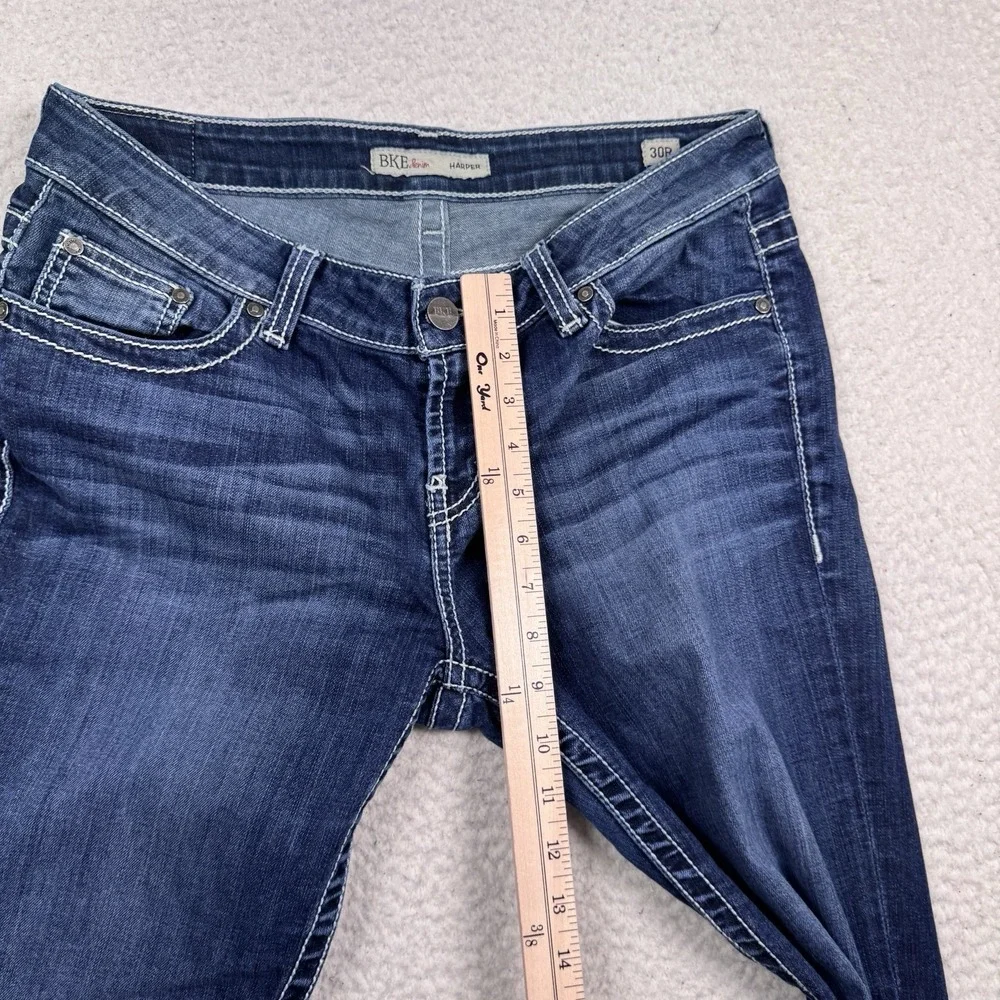 BKE Buckle Harper Jeans Womens 30R Dark Wash Skinny Stretch Denim 32x32